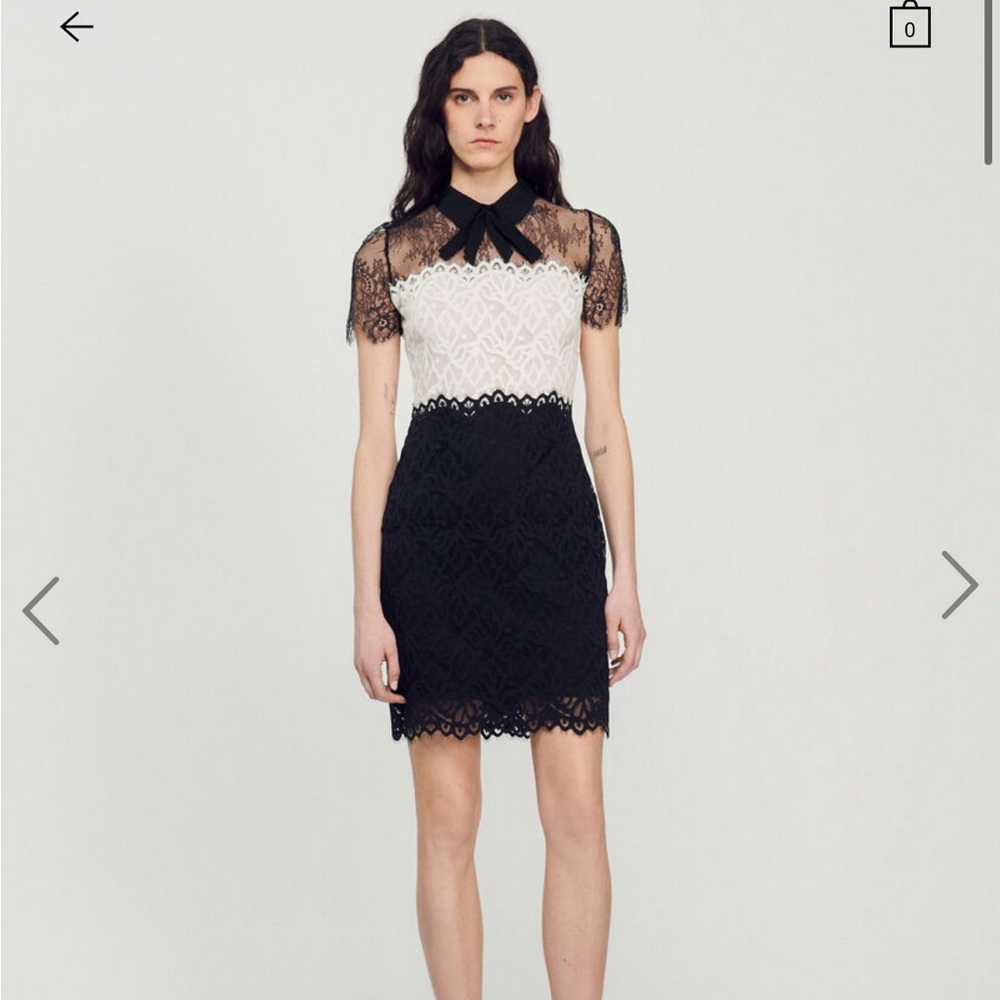 Sandro two tone lace dress